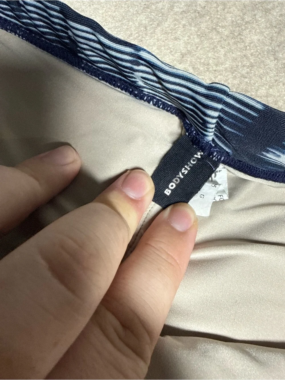 Navy Blue Tropical Leaf Women's Swim Bikini Bottoms